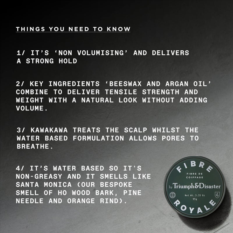 TRIUMPH & DISASTER Fibre Royale Hair Wax â€“ Strong Hold Pomade for Thick Hair, Natural Finish Styling for Men & Women, 95g - Image 5